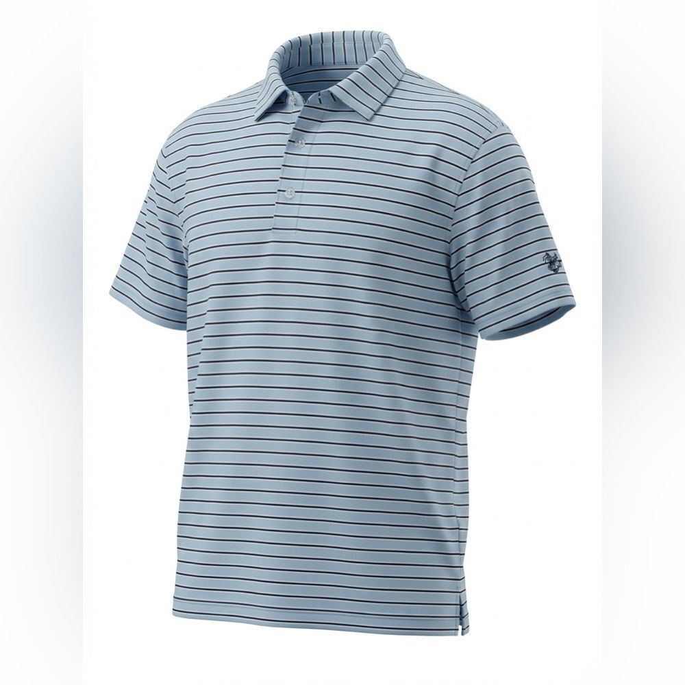 PETER MILLAR MENS POLO SHIRT LIGHT BLUE WITH STRIPES SIZE XL